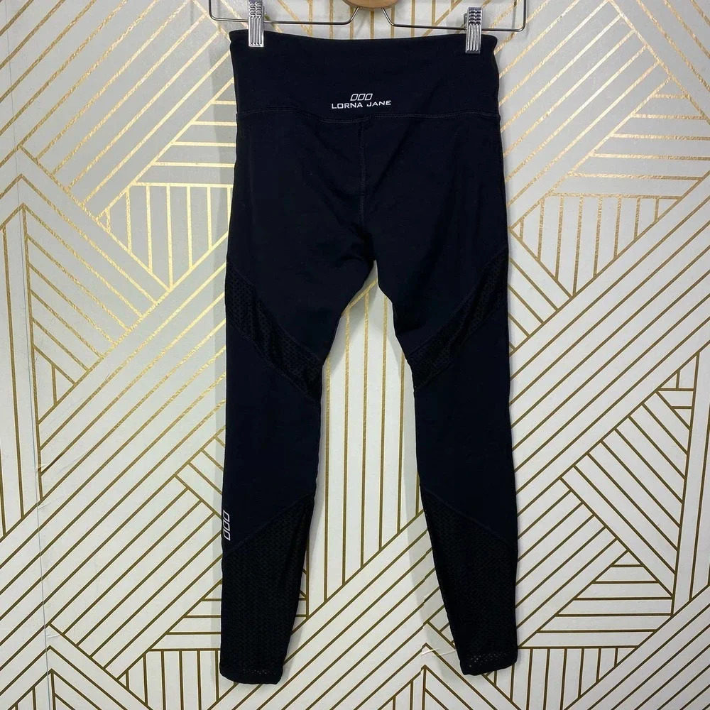Lorna Jane 000 Mesh Panel Ankle Leggings Black Size US XS - Picture 5 of 11